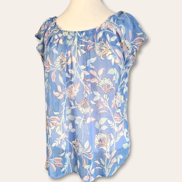 LC Lauren Conrad Woman's Sheer Back Tie Top Large - Picture 2 of 8